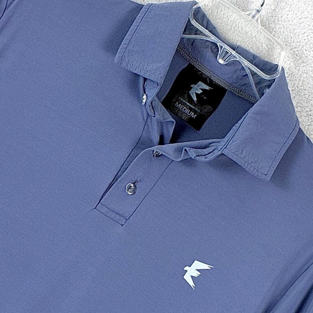 Eagle Apparel Golf Polo Shirt Men M Blue Preppy Performance Outdoors Vacation UK